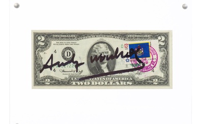 Andy WARHOL (1928-1987), billet de 2 $ des USA, représentant Thomas Jefferson