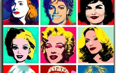 Andy Warhol Multi Celebrity Collage Canvas Art Print 20 x 20