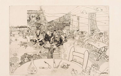 Anthony Gross (1905-1984) Fishermen's Café (Herdman 3303, Reynolds 94)