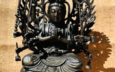 Antique large Chinese Bronze Multi-Armed Figure of Buddha