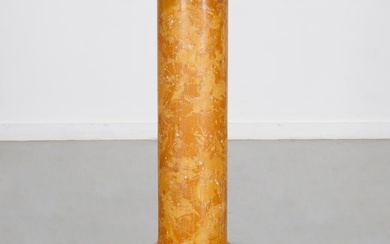 Antique Italian scagliola column pedestal