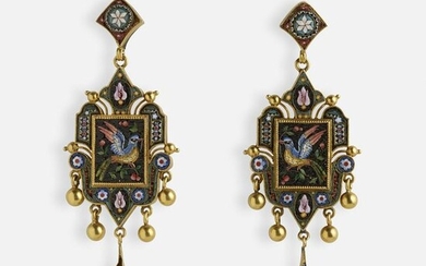 Antique micromosaic earrings