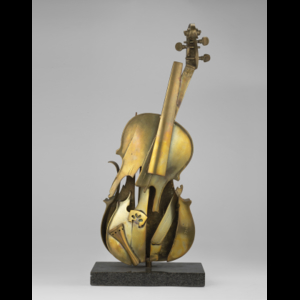 Arman ( Nizza 1928 - New York 2005 ) , "Le tombeau de Paganini" 1979 gilded and patinated bronze h cm 55 Signed and numbered es.79 / 150 D. Durand-Ruel,...
