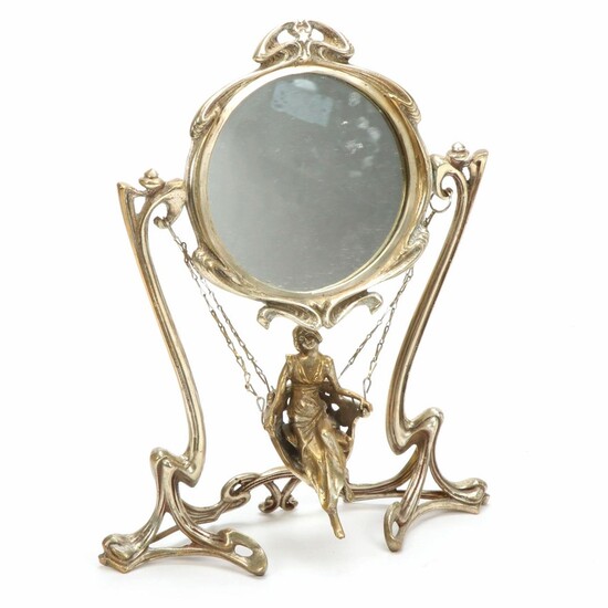 Art Nouveau Erté Paris 1907 "Demoiselle à la Balancelle" Vanity Mirror