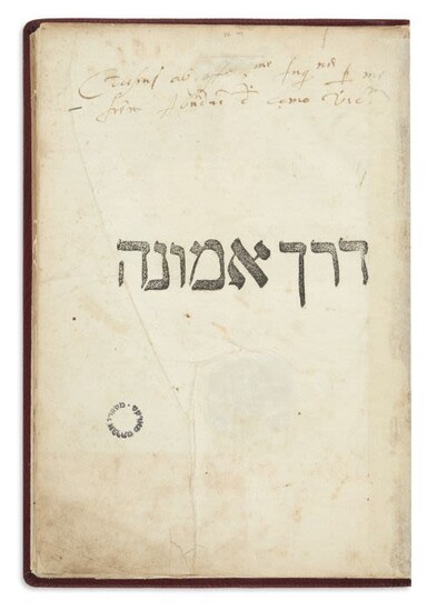 BIBAGO, ABRAHAM BEN SHEM-TOV. Derech Emunah [philosophy]. FIRST EDITION....