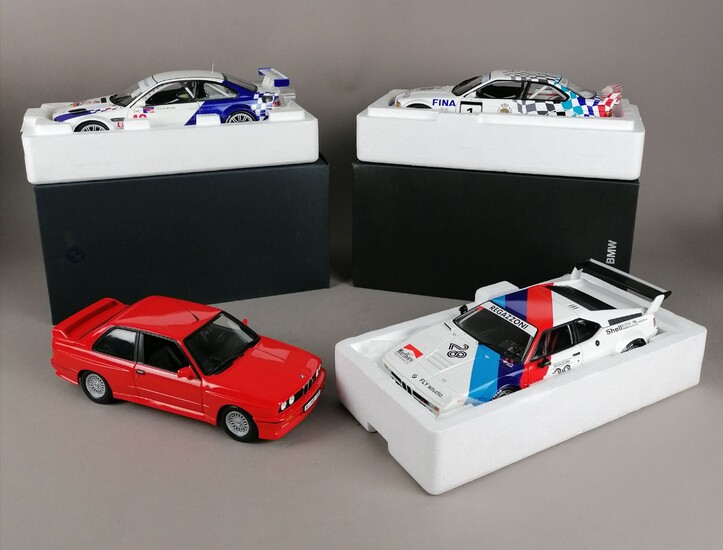 BMW - QUATRE BMW échelle 1/18 : 1x M3 GTR ADAC-GT-CUP 1993 Johnny CECOTTO 1x...