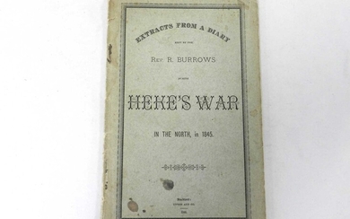 BURROWS, Rev R, Extracts from a Diary kept by the Rev R Burrows during Heke's War in the North