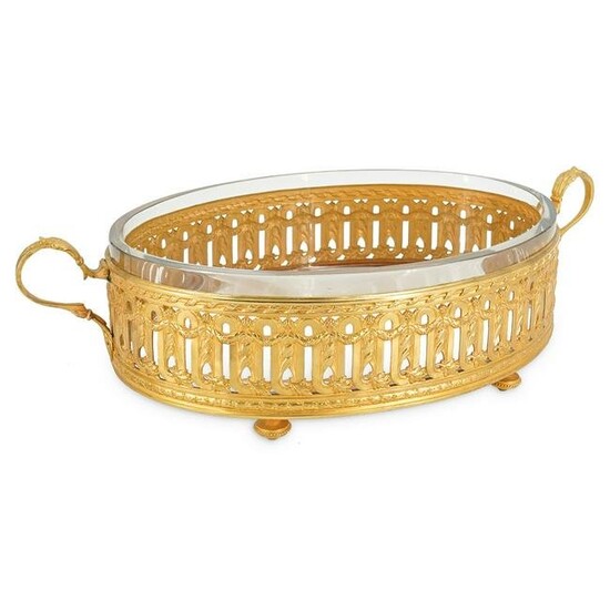 Baccarat Style Gilded Bronze Center Bowl