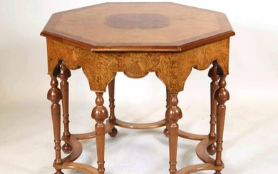 Baroque Style Inlaid Octagonal Center Table