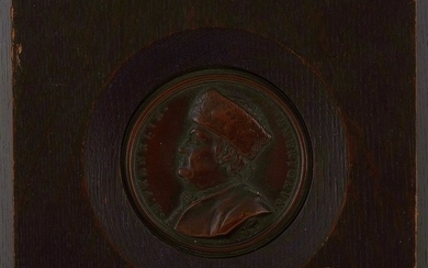 Benjamin Franklin pressed-metal medallion, after Jean Baptiste Nini