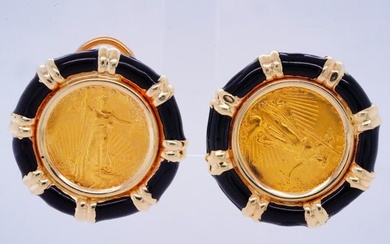 Bibi Hilton's 14K Yellow Gold and Onyx 32" Necklace