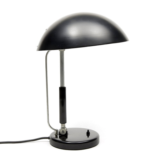 Black lacquered adjustable &#39;Bauhaus&#39; desk lamp, design Karl...