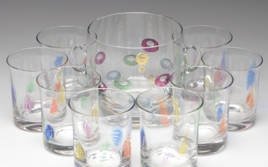 Block "Cabaret" Crystal Ice Bucket with Double Old Fashioned Glasses