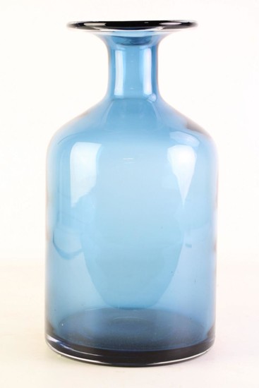 Blue Glass Lipped Vase (height - 33cm)