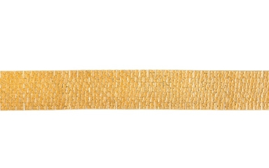 Bracelet en or texturé des années 1970, avec fermoir à poussoir partiellement dissimulé, marques étrangères,...
