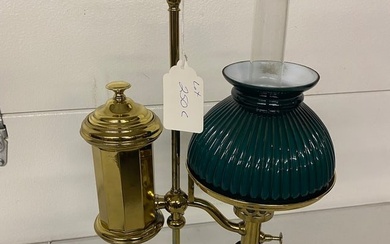 Brass Student Lamp w/ Green Shade