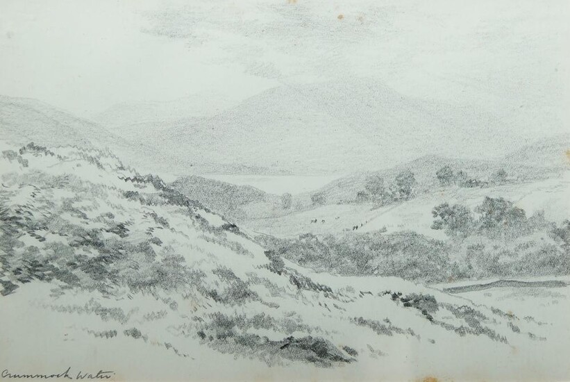 British School, early 20th century- Sketches of mountain landscapes; pencil on paper, two, inscribed 'Crummock Water' and 'Bassenthwaite 1913' variously, each 12.5 x 19 cm. (2)