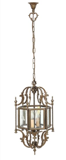 (-), Bronze hanging lamp with diamonds, approx. 120...