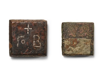 Byzantine Silver Inlaid Bronze Trade Weight Group