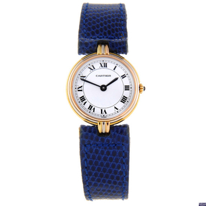CARTIER - a tri-colour Vendome Trinity wrist watch.