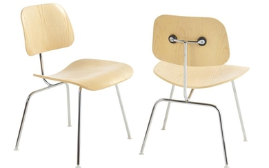 CHARLES & RAY EAMES PAIR OF 'DCM' CHAIRS FOR HERMAN MILLER