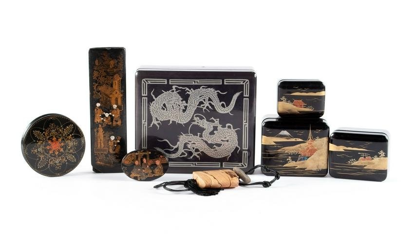 COLLECTION OF ASIAN LACQUERED BOXES
