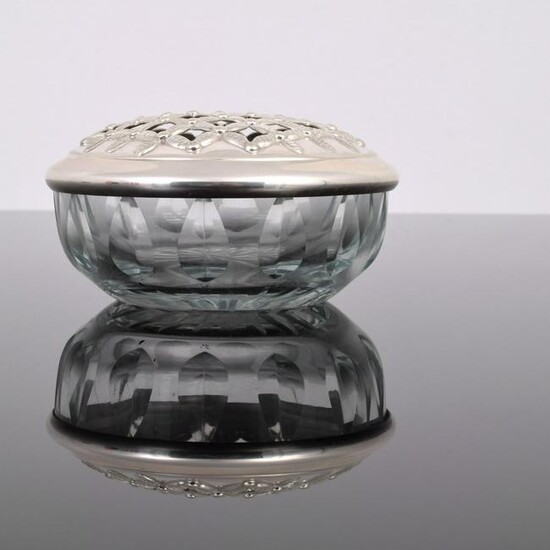Camusso Crystal Candy Dish with Sterling Silver Lattice