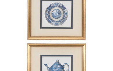 Carolyn Shores Wright "Operetta Teapot" and "Operetta Plate" Framed Prints