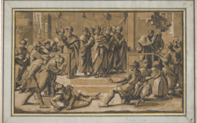 Carpi, Ugo da (um 1480 Carpi - 1525 Rom)Der Tod des Ananias