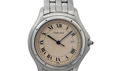 Cartier Cougar cadet wristwatch in steel ivory dial