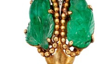 Cartier, Emerald, Ruby, and Diamond Brooch