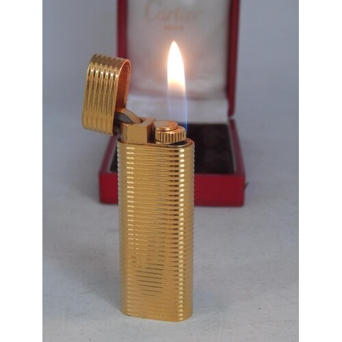 Cartier of Paris Gold Filled Lighter: Serial No 40155 X in O...