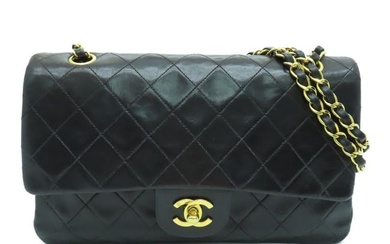 Chanel CC Quilted GHW Vintage Classic 25cm Shoulder Bag Lambskin Le...