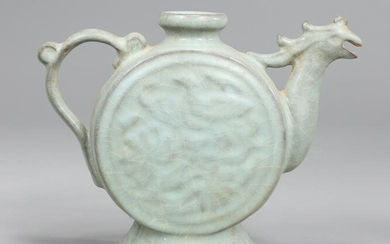 Chinese Celadon Glazed Ceramic Phoenix Ewer