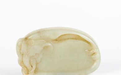 Chinese Celadon Jade Carving of an Elephant