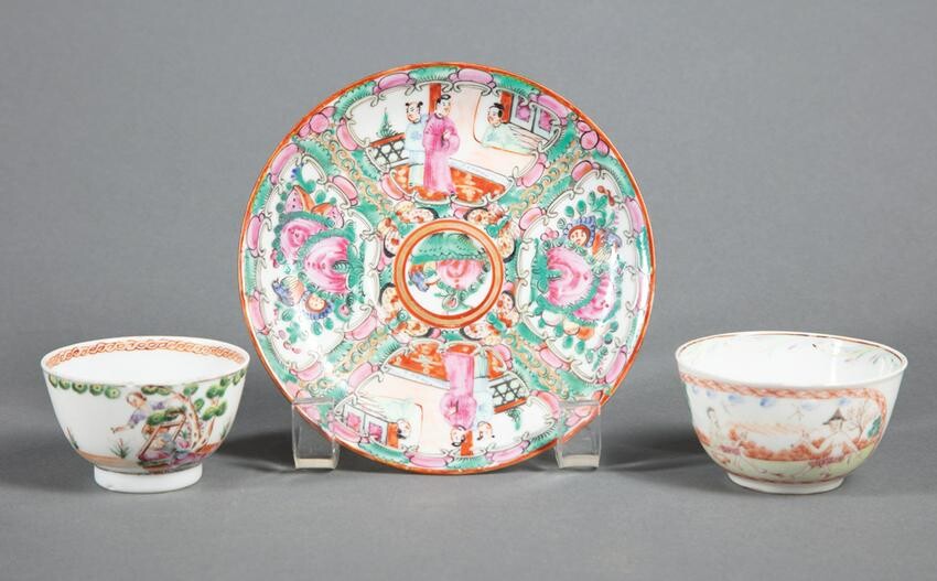 Chinese Export Polychrome Porcelain Saucer