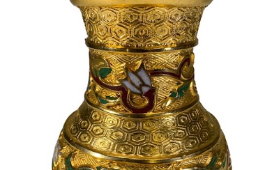 Chinese Gilt Bronze Cloisonne Vase