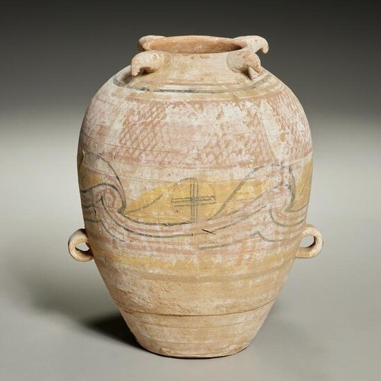 Chinese Neolithic style polychromed pottery jar