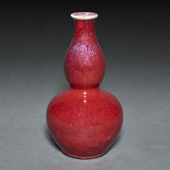 Chinese flambe glazed double gourd vase