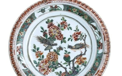 Chinese porcelain 'birds' dish, Kangxi