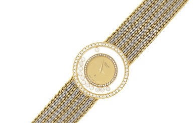 Chopard Two-Color Gold and Diamond 'Happy Diamonds' Wristwatch