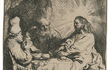 Christ at Emmaus (smaller plate)