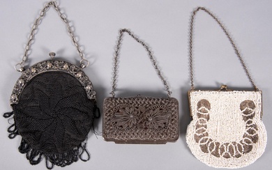 Collection of Three Antique Beaded Hand Bags