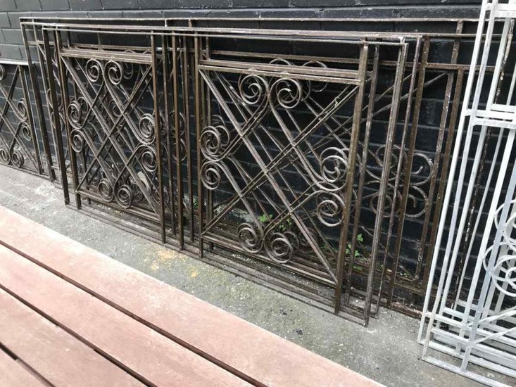 Collection of Wrought Iron Window Grills (H:94cm L:231cm)