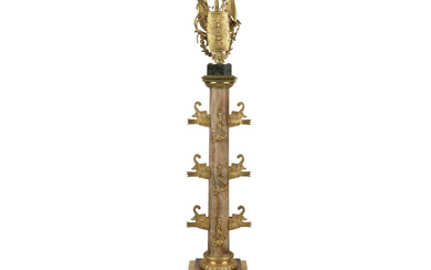 Colonna in pietra dura e bronzo dorato, XIX secolo