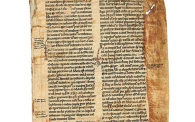 Ɵ Commentary on Matthew 2:11-18, in Latin, manuscript on parchment [England, c. 1200]
