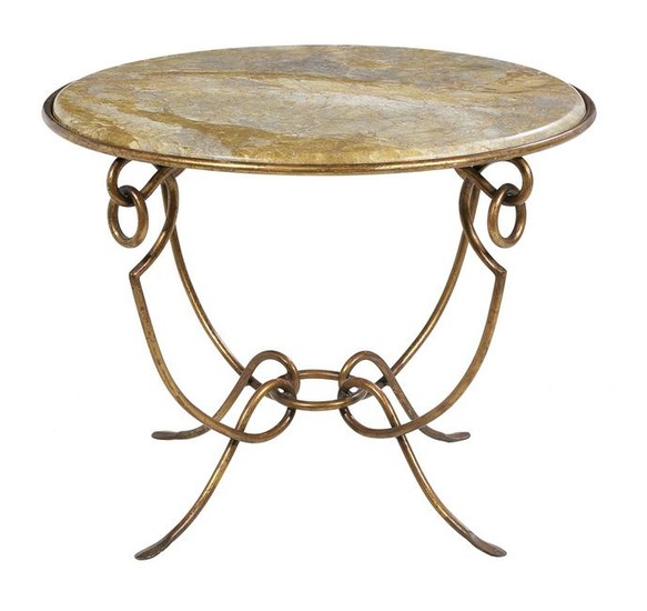 Contemporary Steel and Marble-Top Gueridon
