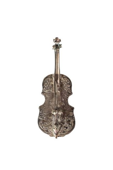 Continental Silver Box in Form of a Violin