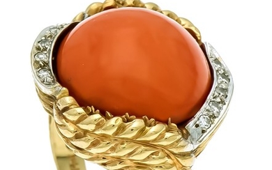Coral ring RG / WG 585/000 with an...