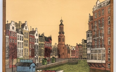 Denis Paul Noyer Color Lithograph - Amsterdam